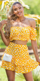 Sexy sladěný set: latinskoamerický top + sukně s vysokým pasem white L/XL - thumb (12)