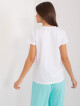 Bílé tričko s nášivkou a kamínky BASIC FEEL GOOD Velikost: S/M - thumb (4)