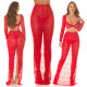Sexy krajková maxisukně Koucla s vysokým pasem red M - thumb (7)