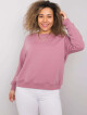Pudrově růžová mikina plus size bez kapuce XL - thumb (3)