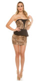 Sexy bandeau-minidress KouCla s peplumem blackturquoise Einheitsgroesse - thumb (3)