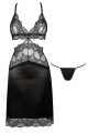 Erotická košilka Adelaide chemise black - BEAUTY NIGHT FASHION černá L/XL - thumb (1)