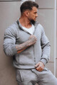 Anthracite Dstreet BX4111z pánská mikina na zip bez kapuce Velikost: XXL - thumb (1)