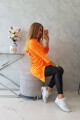 Mikina s potiskem křídel oranžová neonová UNI - thumb (5)