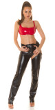 Sexy KouCla Latex Look Crop Top barva red velikost XL - thumb (16)