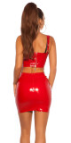 Sexy mini sukně Koucla Latexlook pink S - thumb (16)
