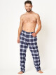 Pánské pyžamové kalhoty Key MHT 412 B24 M-2XL tmavě modrá - mřížka XXL - thumb (1)