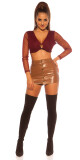 Sexy KouCla Mini skort Kožený vzhled red L - thumb (1)