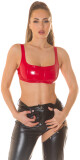 Sexy KouCla Latex Look Crop Top barva red velikost XL - thumb (1)