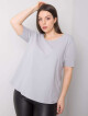 Světle šedé bavlněné tričko pro ženy v oversize 4XL - thumb (4)