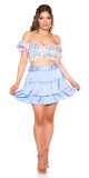 Sexy saténová minisukně s volánky babyblue Einheitsgroesse - thumb (31)