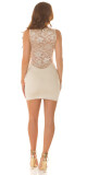 Sexy KouCla Party Minidress s krajkou + sexy záda BEIGE Einheitsgroesse - thumb (5)