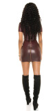 Sexy mini šaty KouCla Wetlook s 2cestným zipem BORDEAUX Einheitsgroesse - thumb (10)