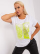Ecru-lime mikina plus velikosti s potiskem JEDNA VELIKOST - thumb (3)