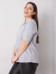Světle šedé bavlněné tričko pro ženy v oversize 4XL - thumb (1)