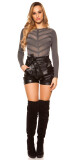 Sexy body z jemného úpletu se síťovinou a cvočky anthracite Einheitsgroesse - thumb (3)