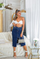 Sexy tmavá džínová midi sukně s vysokým pasem a rozparkem denimblue 38 - thumb (47)
