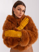 Tmavě žluté elegantní dámské rukavice Velikost: S/M - thumb (3)
