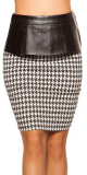 Sexy KouCla pencilskirt w.peplum a.houndstooth barva blackwhite velikost 40 - thumb (7)