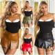 Sexy sukně Koucla Highwaist Skort v barvě Wetlook brown XL - thumb (26)
