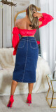 Sexy tmavá džínová midi sukně s vysokým pasem a rozparkem denimblue 38 - thumb (26)