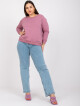 Pudrově růžová mikina plus size bez kapuce XL - thumb (5)