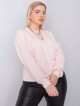 Světle růžová obyčejná mikina plus velikosti 3XL - thumb (3)