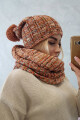 Dámský fleecový set 4 Seasons K263 camel+red UNI - thumb (1)