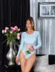 Sexy body Koucla se síťovanou vložkou a dlouhými rukávy babyblue Einheitsgroesse - thumb (0)
