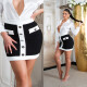 Sexy mini sukně Koucla s ozdobnými knoflíky white L - thumb (2)