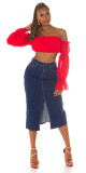 Sexy tmavá džínová midi sukně s vysokým pasem a rozparkem denimblue 38 - thumb (35)