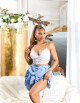 Sexy saténová minisukně s volánky babyblue Einheitsgroesse - thumb (12)
