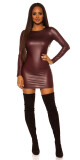 Sexy KouCla Neckholder Wetlook Mini šaty barva BORDEAUX velikost Einheitsgroesse - thumb (6)