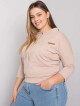 Světle béžová mikina plus size bez kapuce Pasadena JEDNA VELIKOST - thumb (1)