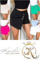 Sexy šortky Koucla Highwaist Skorts s ozdobnými knoflíky white L - thumb (2)