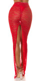Sexy krajková maxisukně Koucla s vysokým pasem red M - thumb (15)