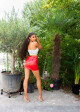 Sexy mini sukně Koucla latexového vzhledu red S - thumb (6)