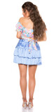 Sexy saténová minisukně s volánky babyblue Einheitsgroesse - thumb (17)
