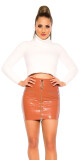 Sexy KouCla Leatherlook Mini sukně se zipem BRONZE XL - thumb (5)