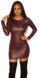 Sexy KouCla Neckholder Wetlook Mini šaty barva BORDEAUX velikost Einheitsgroesse - thumb (14)