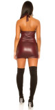 Sexy šaty KouCla WetLooK Holderneck-Dress BORDEAUX Einheitsgroesse - thumb (4)