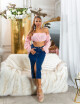Sexy tmavá džínová midi sukně s vysokým pasem a rozparkem denimblue 38 - thumb (36)