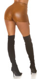 Sexy sukně Koucla Highwaist Skort v barvě Wetlook brown XL - thumb (15)