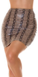 Sexy Koucla mini sukně z umělé kůže Animal Print pink Einheitsgroesse - thumb (6)