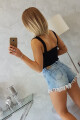 Černá tělová halenka na ramínka UNI - thumb (4)