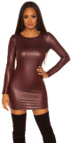 Sexy KouCla Neckholder Wetlook Mini šaty barva BORDEAUX velikost Einheitsgroesse - thumb (0)