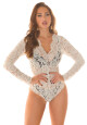 Sexy krajkové body Musthave s dlouhým rukávem BEIGE Einheitsgroesse - thumb (12)
