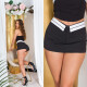 Sexy Skorts with folded waistband & stripe detail black M - thumb (38)