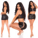 Sexy set sukně+top s rovnátky black M - thumb (13)