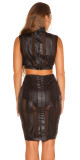 Sexy KouCla Wetlook-Mini sukně se síťovinou barva black velikost S - thumb (6)